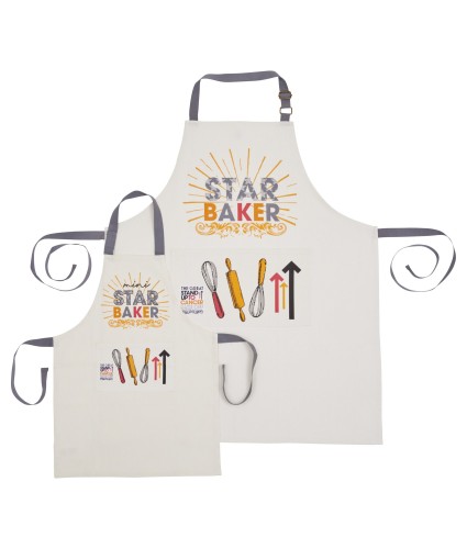 The Great Stand Up To Cancer Bake Off 2024 Star Baker Adult & Kid Apron Bundle
